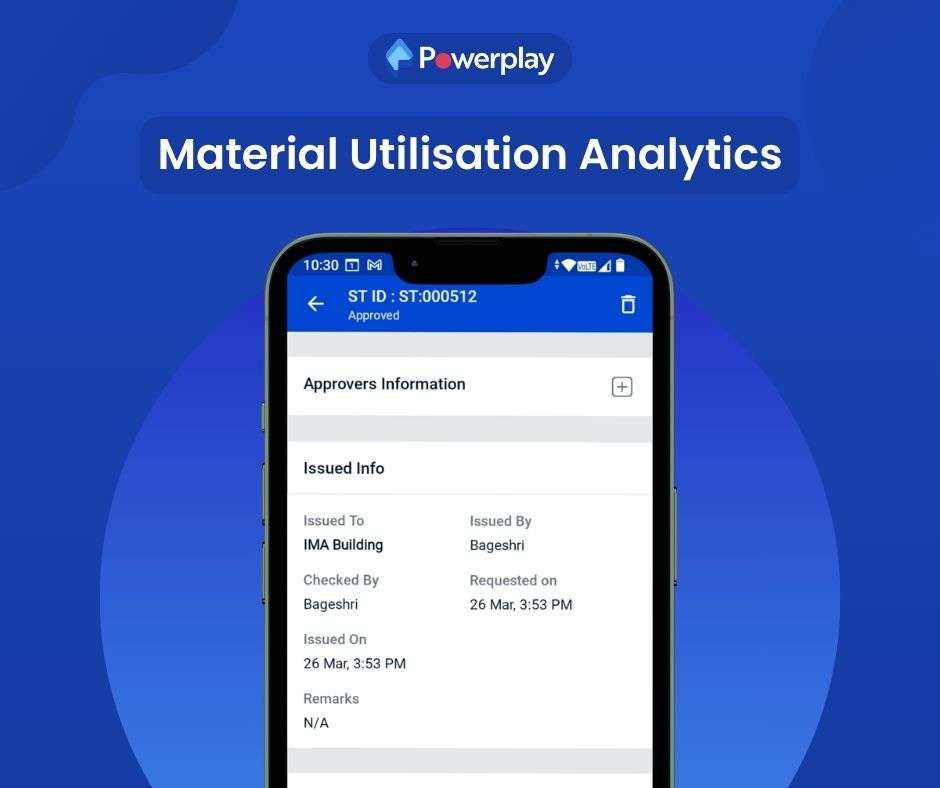 Material Utilisation Analytics (Material Issued) 
