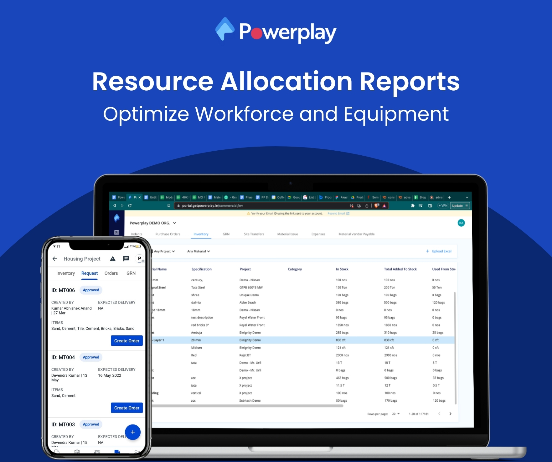 Resource allocation reports- construction management software
