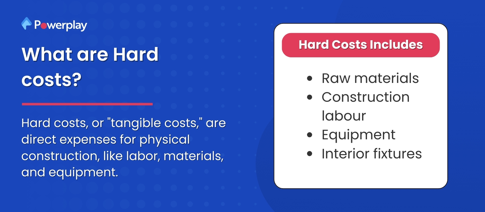 What are Hard costs? 